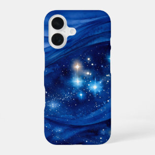 Midnight Sapphire Galaxy Watercolor iPhone 16 Case