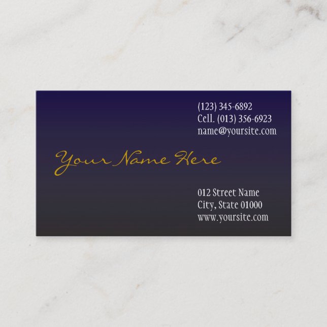 midnight satin business card (Front)