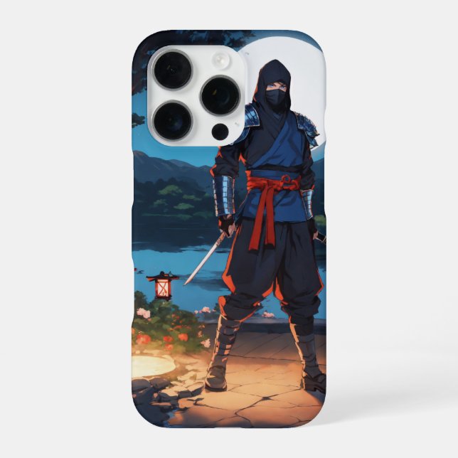 Midnight Shinobi Moon: Dark Samurai & Ninja Aesthe iPhone Case (Back)