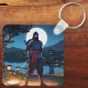 Midnight Shinobi: Moonlight Ninja Silhouette Premi Keychain