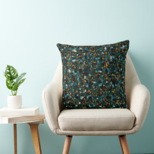 Midnight Sky Abstraction Throw Pillow