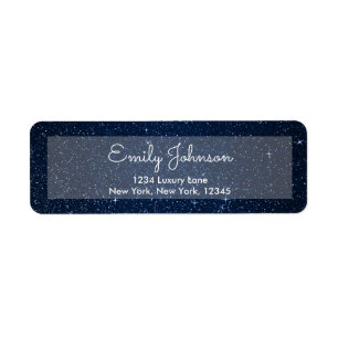 Midnight Sky Blue Faux Glitter Sparkle