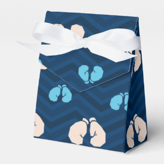 Midnight, Sky Blue, Tan, Boxing Gloves Chevron Favor Box