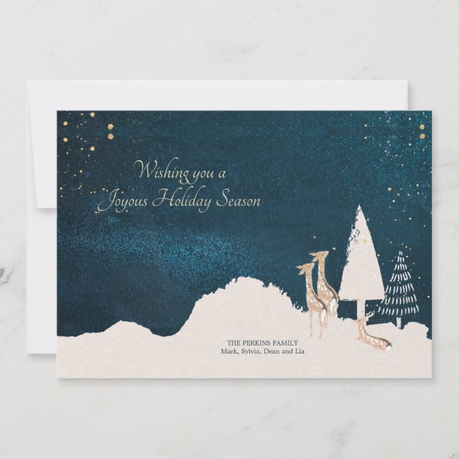 Midnight Sky Holiday Greeting Card (Front)