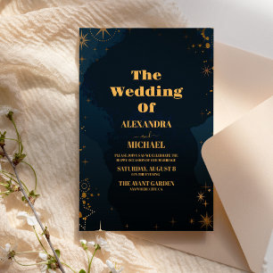 Midnight Sky & Shining Stars   Galaxy Wedding Invitation