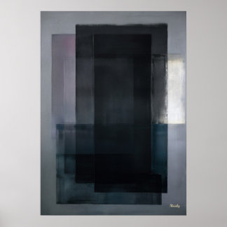Midnight Slate Color Field Abstract Modern Wall Poster