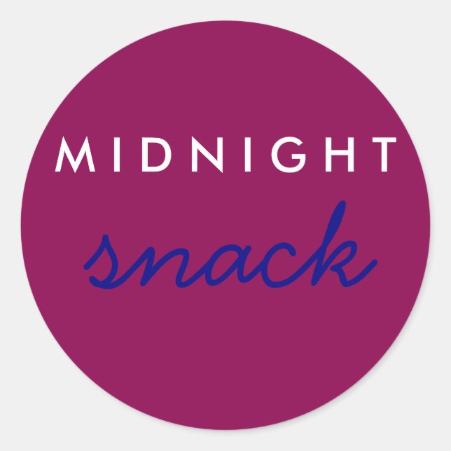 Midnight Snack Sticker Magenta Maroon Navy Blue (Front)