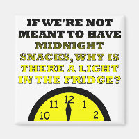 Midnight Snacks Fridge Light Funny Magnet