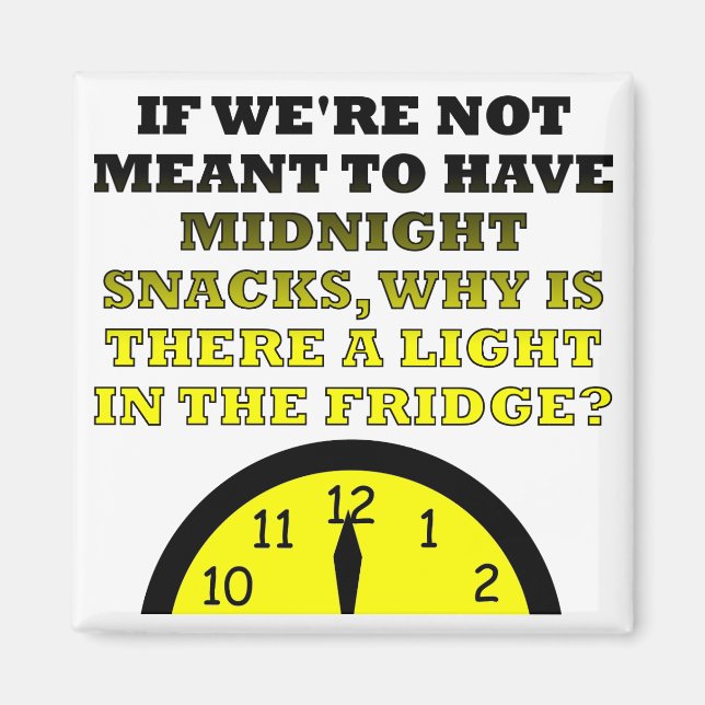 Midnight Snacks Fridge Light Funny Magnet (Front)
