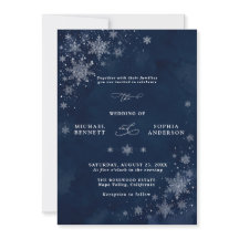 Midnight Snowflakes Wedding Invitation