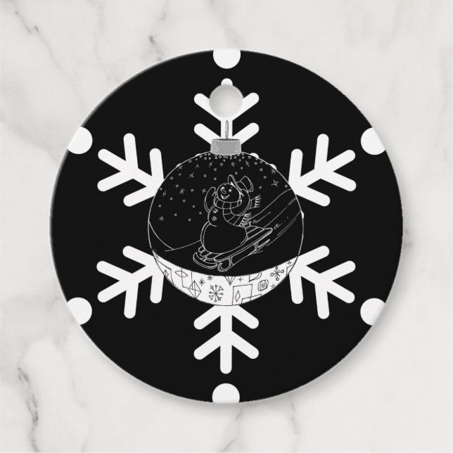 Midnight Snowman Favour Tags (Front)