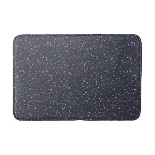 Midnight Speckled Pastel Splatter Paint Dots Bath Mat