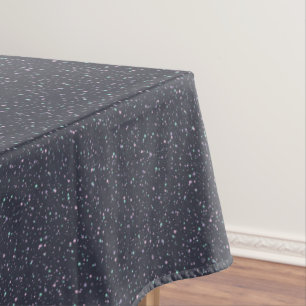 Midnight Speckled Pastel Splatter Paint Dots Tablecloth