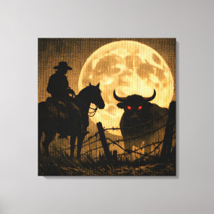 Midnight Standoff: Gothic Cowboy Canvas Print