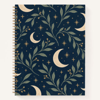 Midnight Stars and Moon Garden Notebook