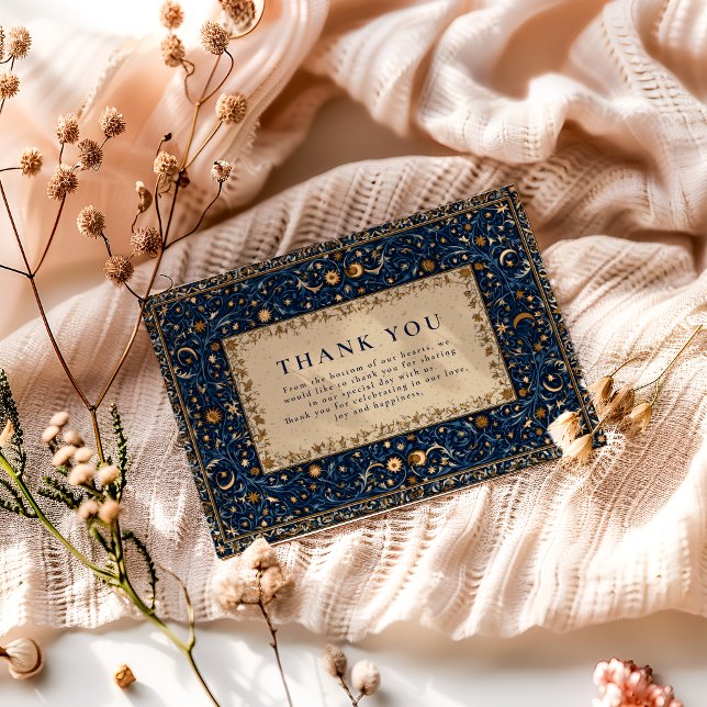 Midnight Stars Celestial Wedding Thank You Card (Creator Uploaded)