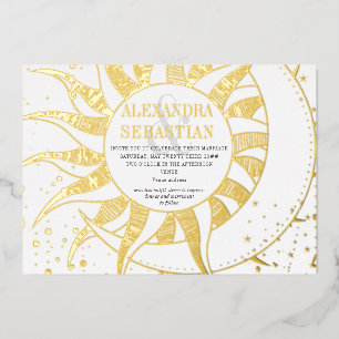 Midnight Stars Moon Sun Celestial Wedding Silver