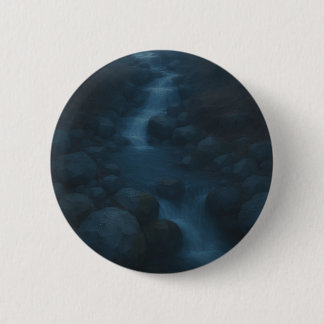 Midnight Stream – Whispering Waters in the Mist 2 Inch Round Button