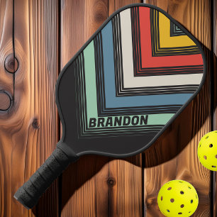 Midnight Striped Nostalgic Vintage Chevron Fade Pickleball Paddle