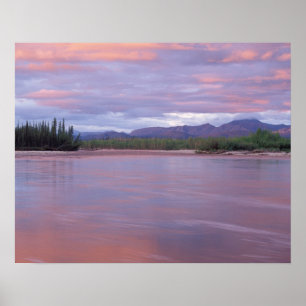 midnight sun over the MacKenzie River, off the Poster