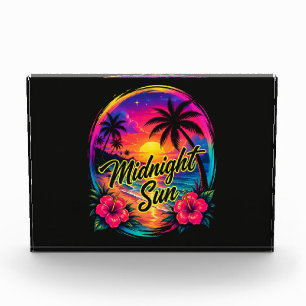 Midnight Sun Tropical Beach Sunset Photo Block