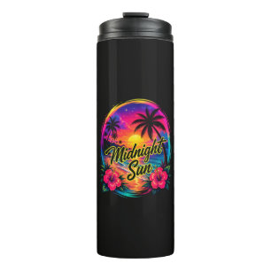 Midnight Sun Tropical Beach Sunset Thermal Tumbler