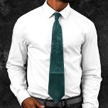Midnight Teal Romance | Dark Satiny Grunge Damask Tie<br><div class="desc">Unique wearable art from the "Midnight Romance: Til Death Us Part" collection! Rich 90s inspired grunge featuring edgy distressed satin rose damask, luxurious velvet, and faux glitter trim in dramatic dark moody jewel tones and dusky hues. The vintage 1990s unisex mixed medium abstract texture adds the perfect pop of colour...</div>