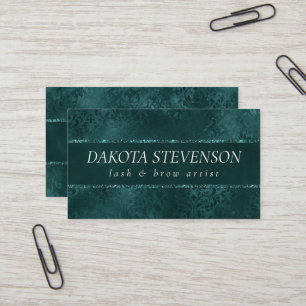 Midnight Teal Romance   Satiny Grunge Branding Business Card