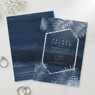 Midnight Tropical Palms Moody Blue ID1322