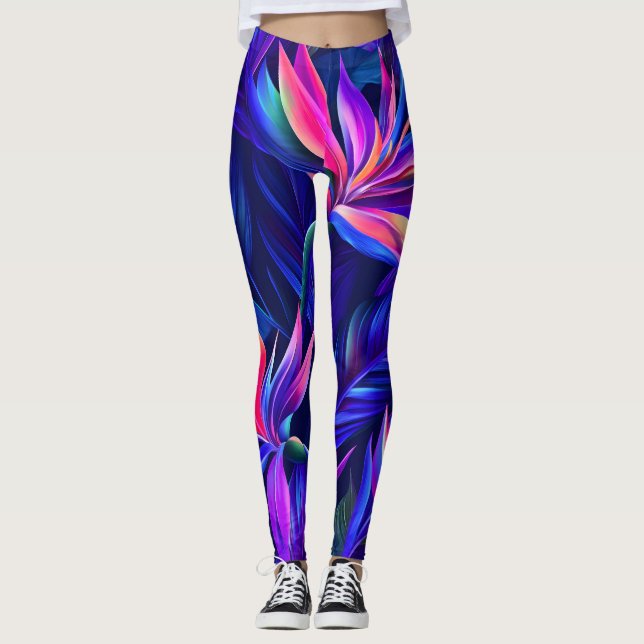 Midnight Tropical Rainforest Leggings (Front)