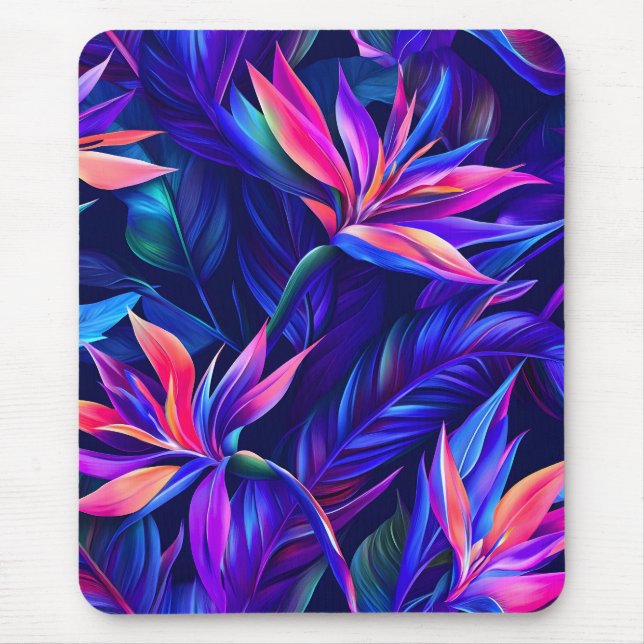 Midnight Tropical Rainforest Mouse Pad (Front)