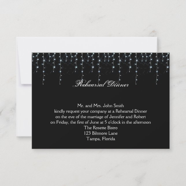 Midnight Vineyard Rehearsal Dinner Invitation (Front)