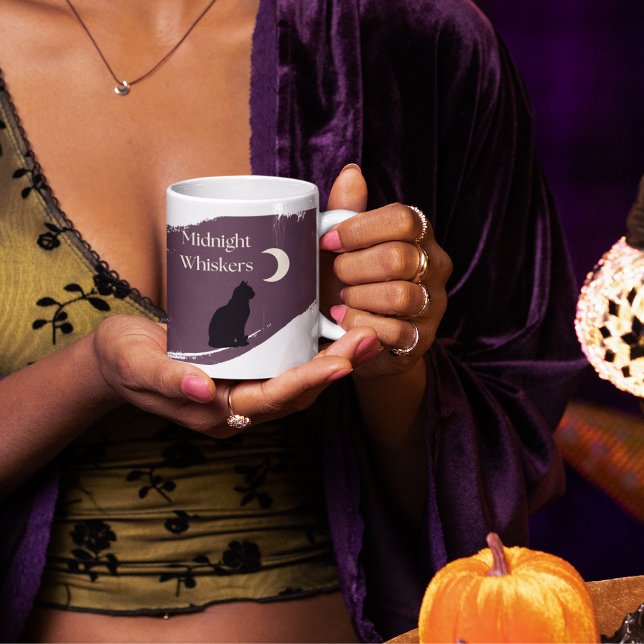 Midnight Whiskers Classic Mug, 11 oz Coffee Mug (ChatGPT said:

Start your morning with spooky sophistication and a touch of moonlit feline magic.)