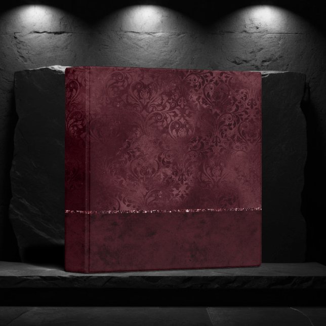 Midnight Wine Romance | Dark Satiny Grunge Damask Binder (Creator Uploaded)