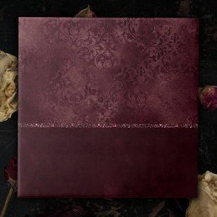 Midnight Wine Romance   Dark Satiny Grunge Damask Tile