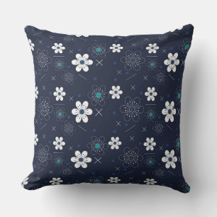 midnight winter flowers pillow