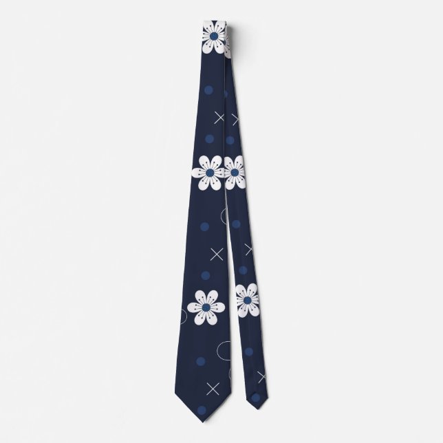 midnight winter flowers tie (Front)