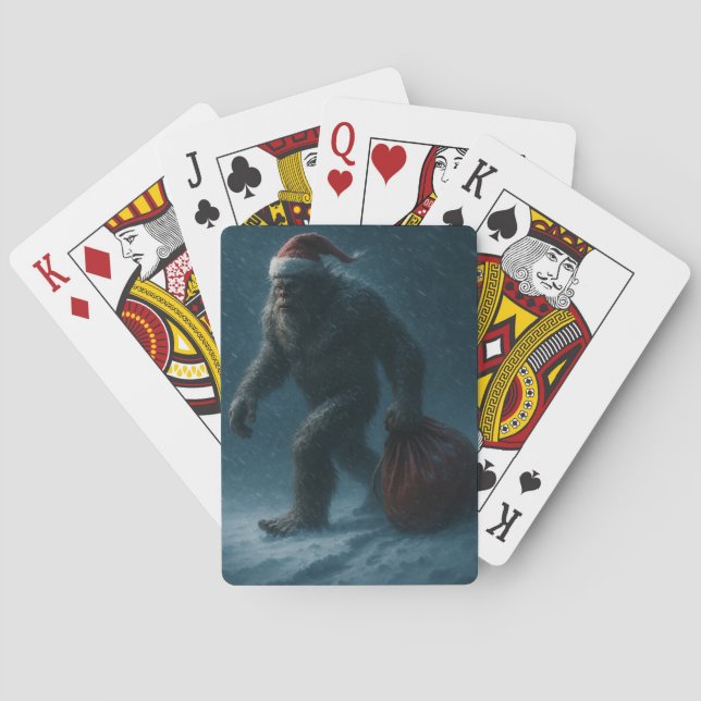 Midnight Yule Sasquatch – Winter Folklore Playing  Cards (Back)