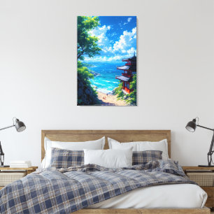 Midori to Umi no Michi  Canvas Print