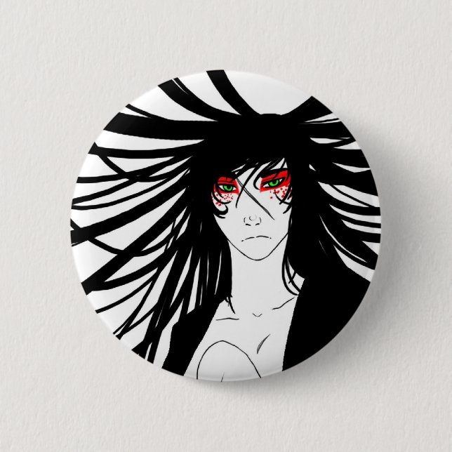 Midori Yama: Jigoku 2 Inch Round Button (Front)