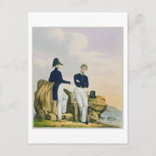 Midshipmen, plate 3 from 'Costume of the Royal Nav Postcard