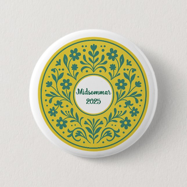Midsommar - Traditional Swedish Midsummer 2 Inch Round Button (Front)