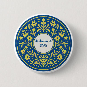 Midsommar - Traditional Swedish Midsummer 2 Inch Round Button