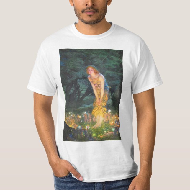 Midsummer Eve (1908) by Edward Robert Hughes T-Shirt (Front)