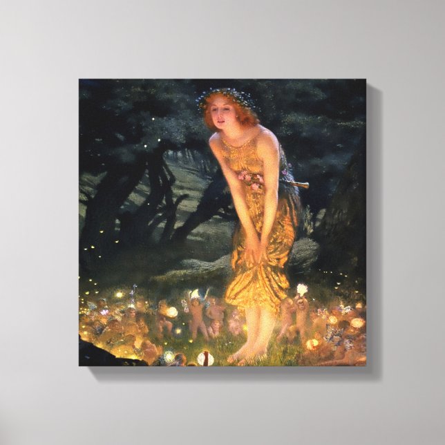 “Midsummer Eve” by Edward Robert Hughes Canvas Print (Front)
