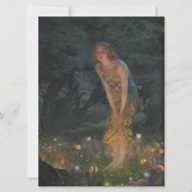 Midsummer Eve (by Edward Robert Hughes) Card (Front)