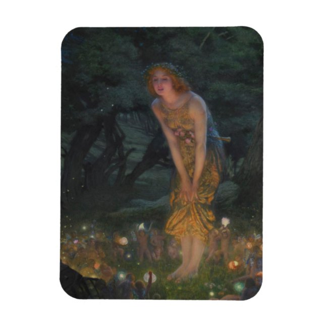 Midsummer Eve (by Edward Robert Hughes) Magnet (Vertical)