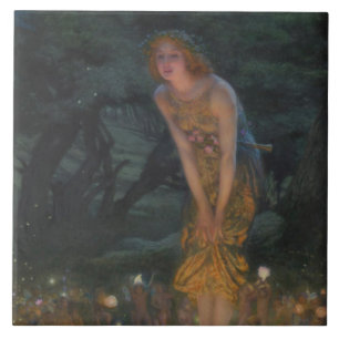 Midsummer Eve (by Edward Robert Hughes) Tile