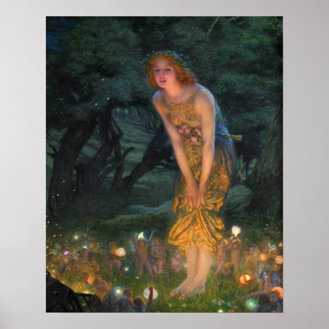 Midsummer Eve c. 1908 by Edward Robert Hughes Poster (Front)