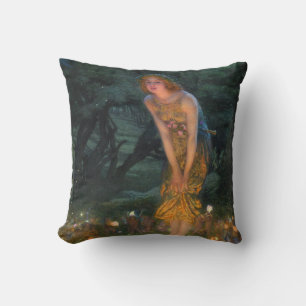 Midsummer Eve c. 1908 by Edward Robert Hughes Throw Pillow